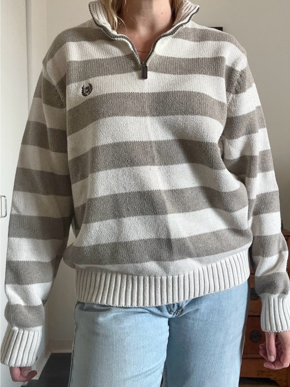 Chaps Cotton Half-Zip Sweater